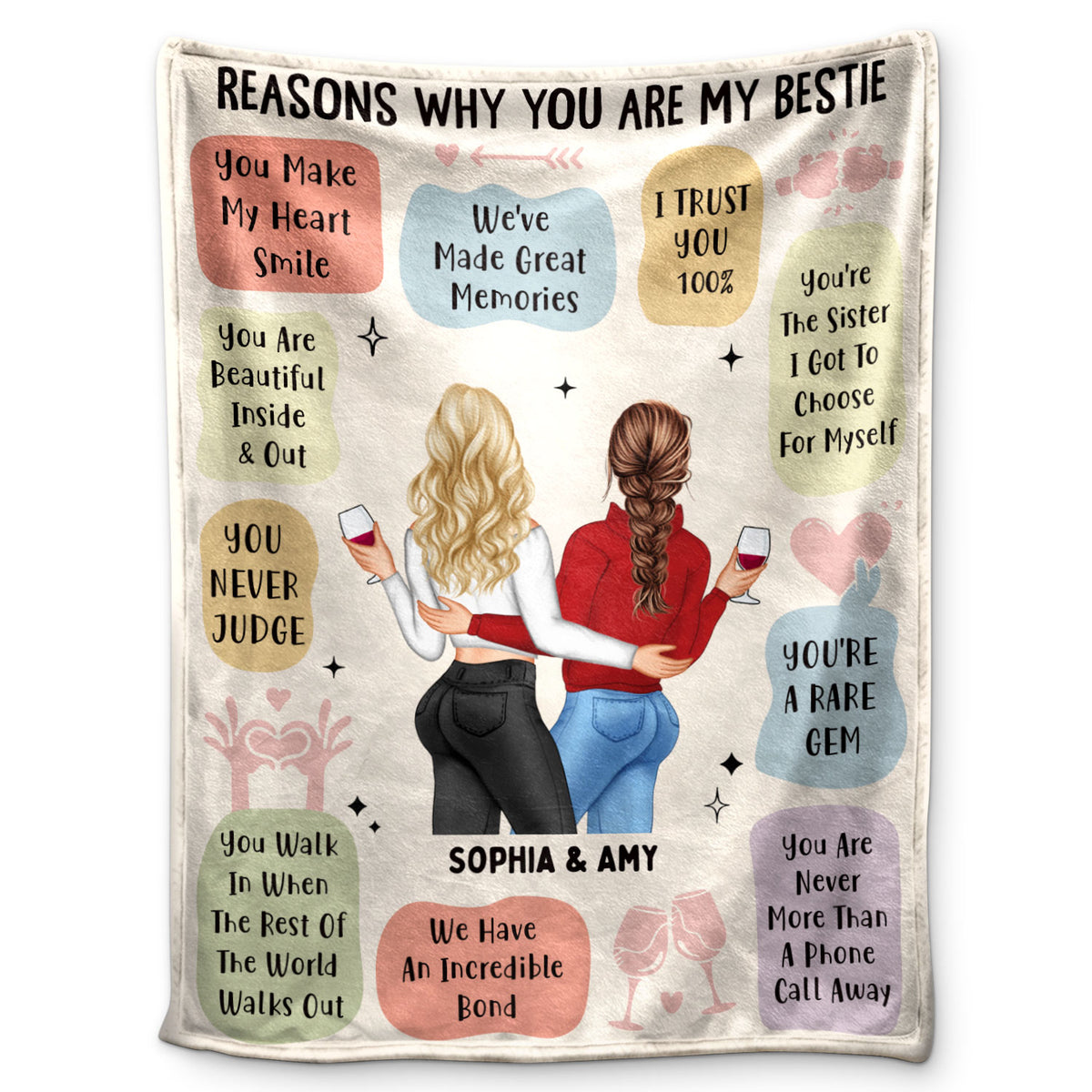 Reasons Why You Are My Bestie Version Custom Loving Gift For Friends Personalized Blanket