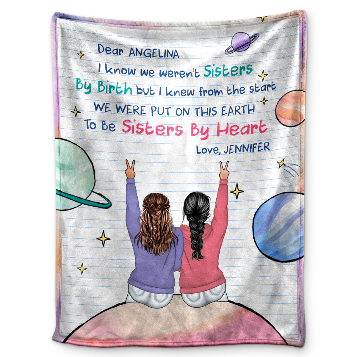 We Weren't Sisters By Birth Custom Gift For Bestie Personalized Fleece Blanket