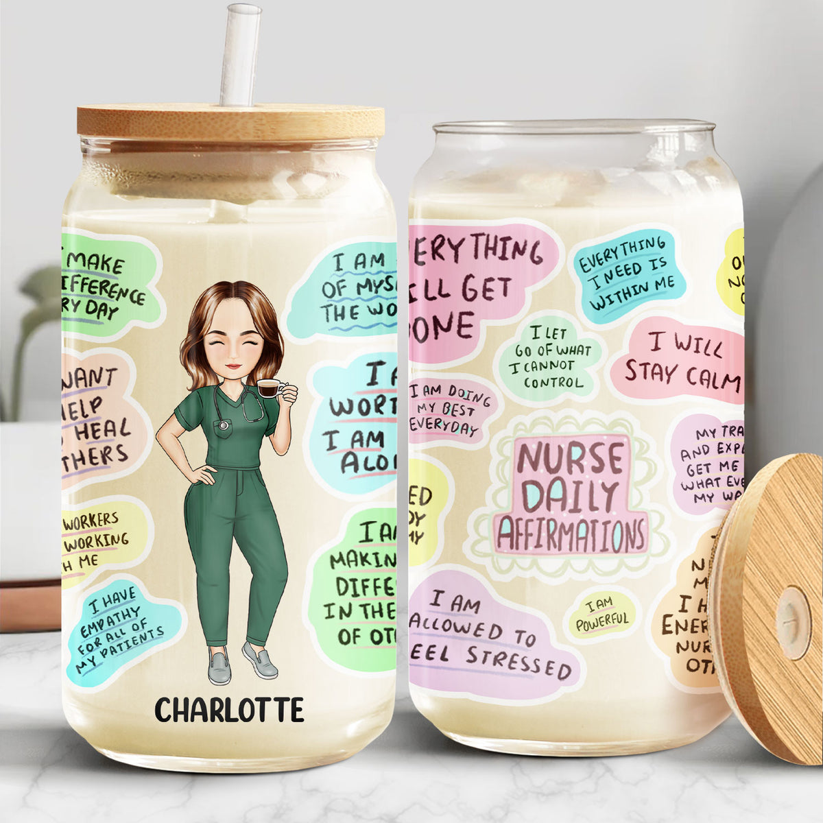 Nurse Daily Affirmation Custom Gift For Nurse Personalized Glass Cup
