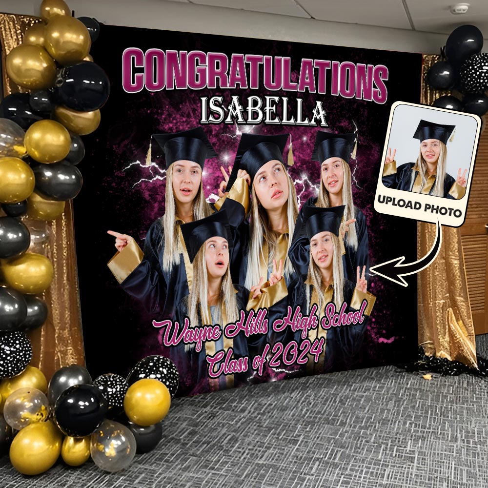 Senior Bootleg Custom Upload Photos Personalized Graduation Wall Tapestry
