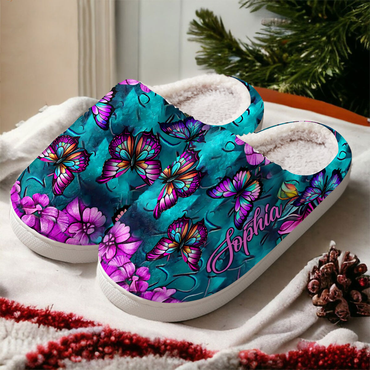 Colorful Butterflies Lover - Personalized Butterfly Slippers