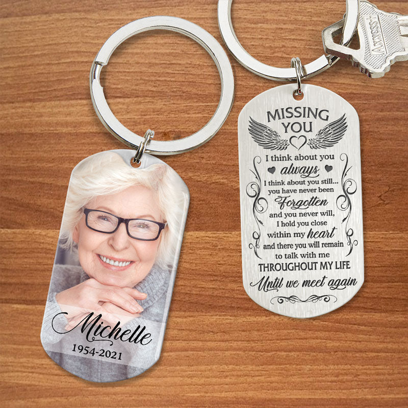 Until We Meet Again, Custom Photo Memorial Gifts, Personalized Aluminum Keychain