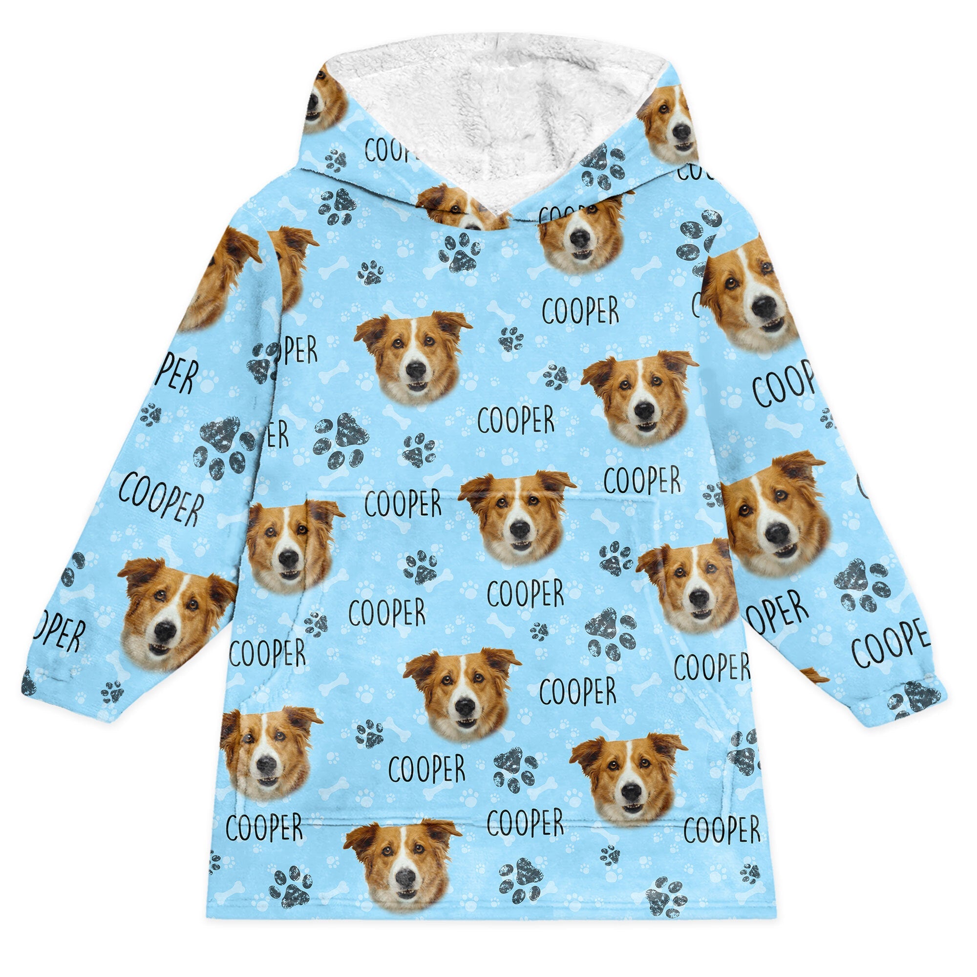 Pet Face Cute - Personalized Oversized Blanket Hoodie - Loving Gift For Dog Mom, Cat Mom