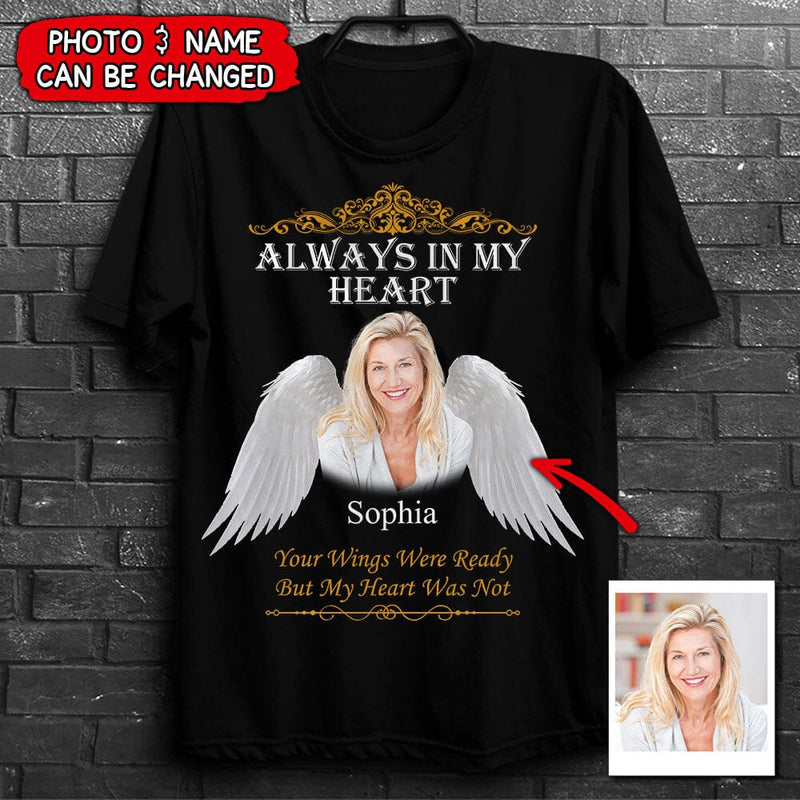 Personalized Memorial Gift Your Wings Were Ready But Our Hearts Were Not Unisex T-shirt