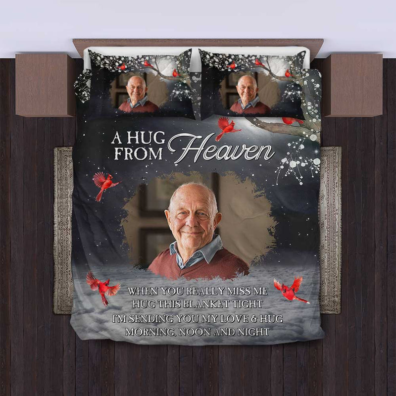 A Hug From Heaven - Personalized Custom Upload Photo Bedding Set