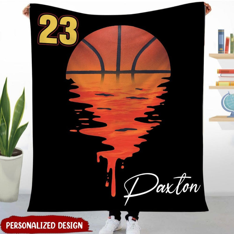 Personalized Gifts For Basketball Lovers - Melting Sun Basketball Game Days Fleece Blanket