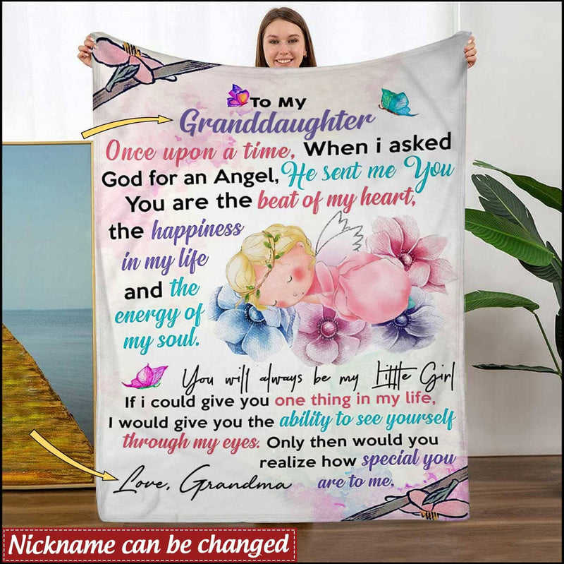 Flower Baby Kid Gift For Granddaughter From Grandma Personalized Blanket
