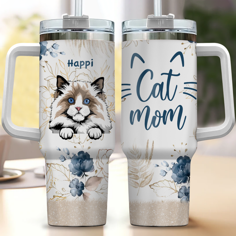 Life Is Better With Cats Personalized Tumbler With Straw Gift For Cat Mom