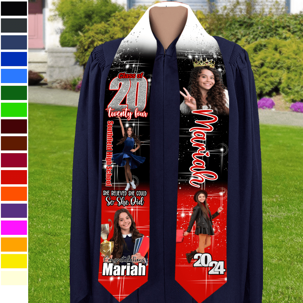 Custom Photo Graduation Gift Stoles Scarves - She Believed