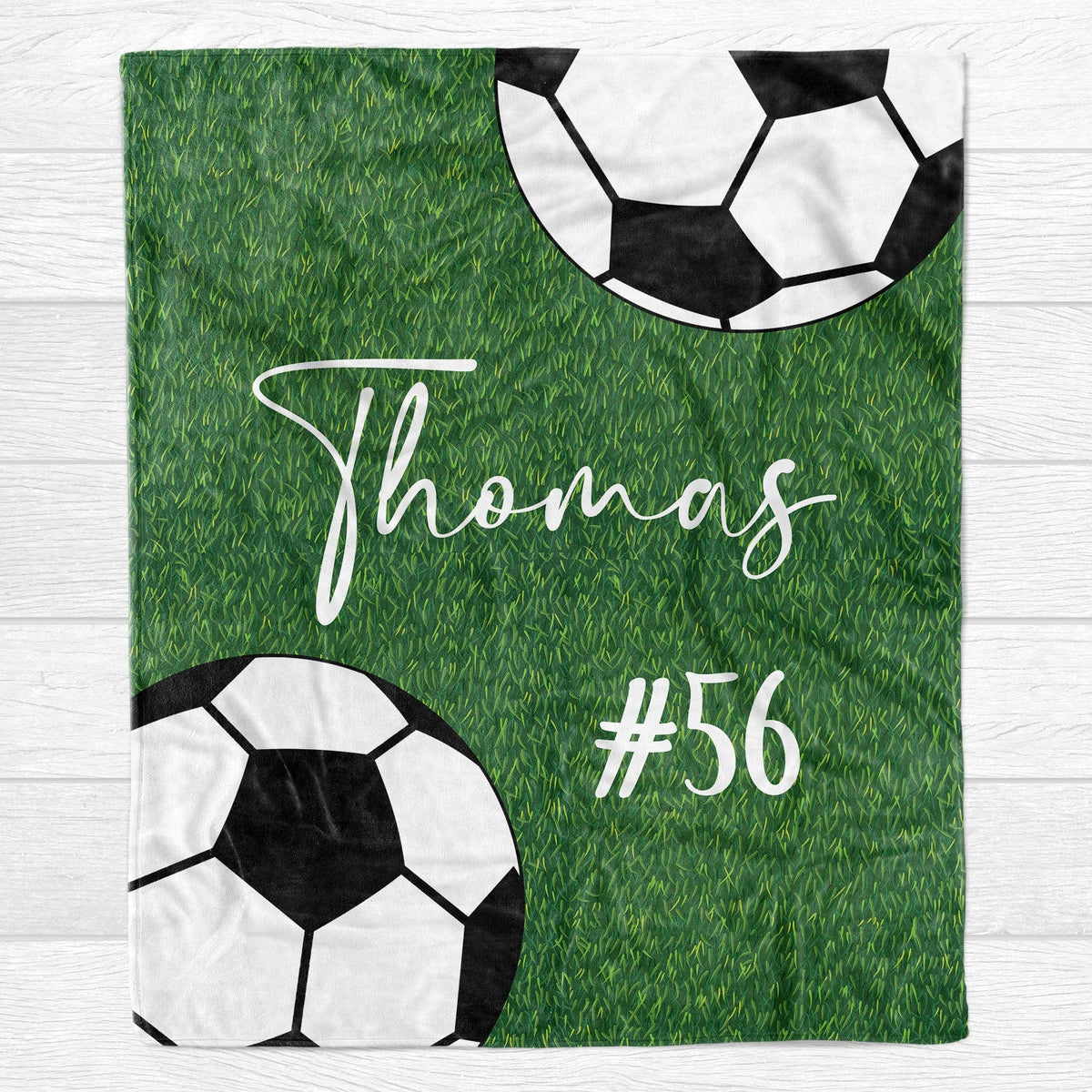 Soccer Personalized Custom Fleece Blanket