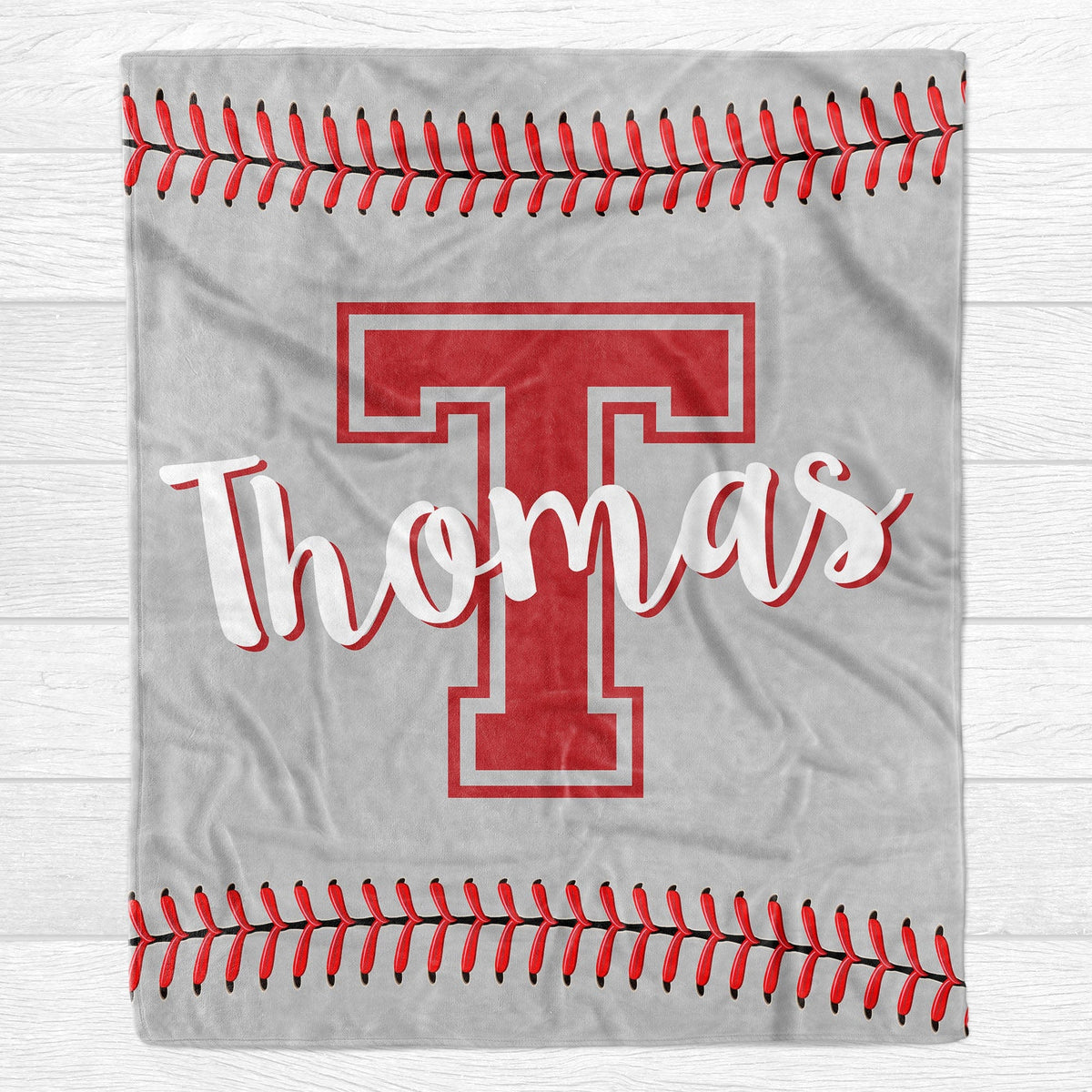 Baseball Personalized Custom Fleece Blanket