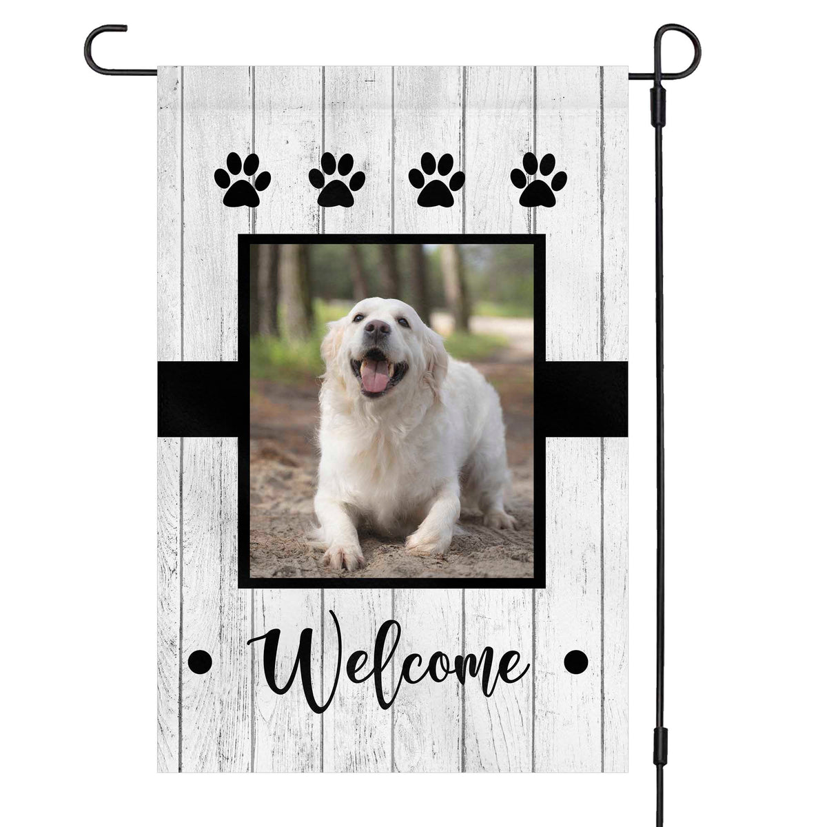 Dog Welcome Custom Photo Garden Flag