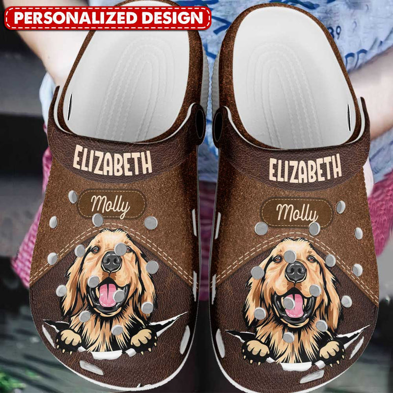 Custom Dog Leather Pattern Personalized Clogs