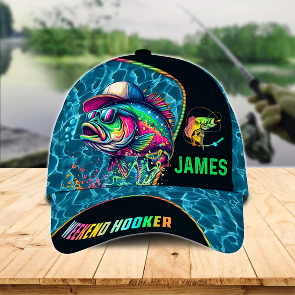 Weekend Hooker - Personalized Fishing Classic Baseball Cap 3d