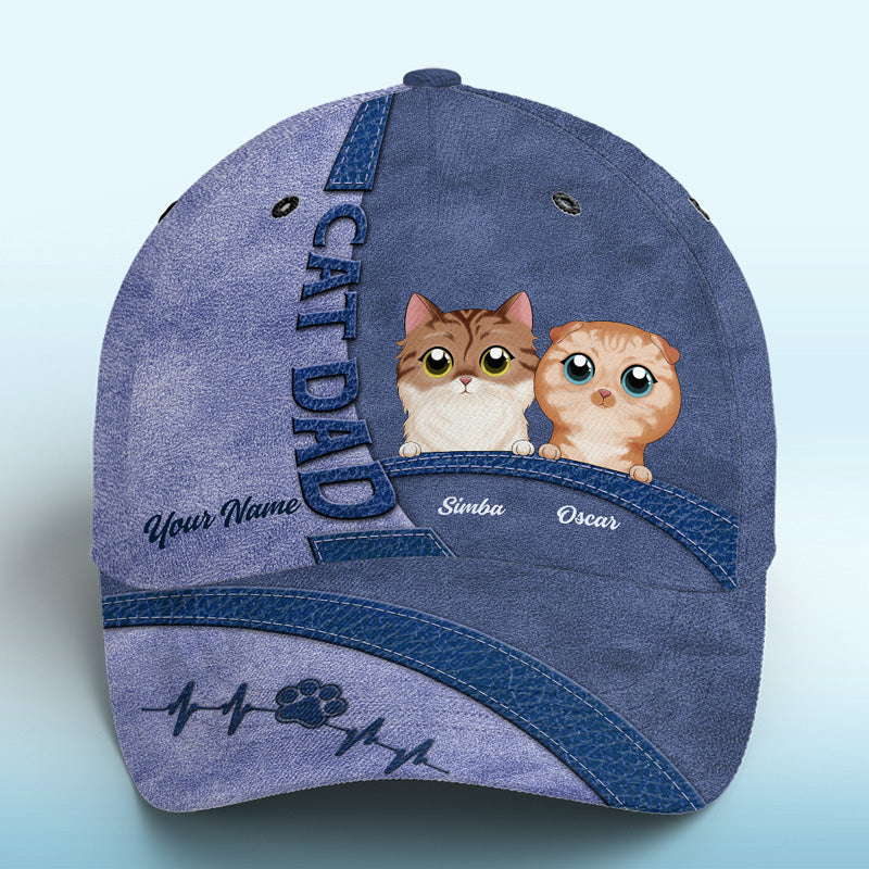 What Greater Gift Than The Love Of A Cat Blue - Cat Personalized Custom Hat, All Over Print Classic Cap