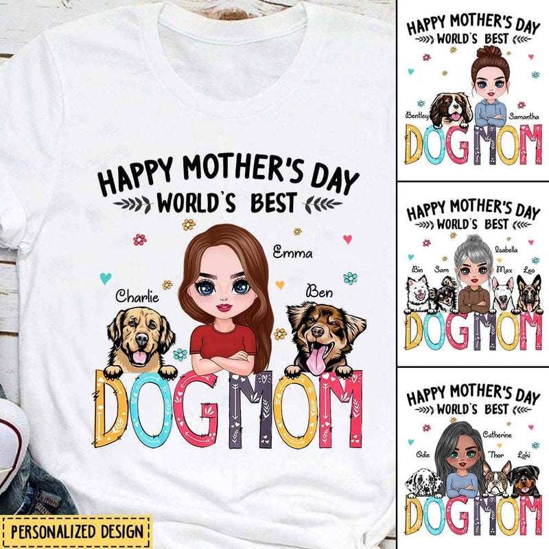 Happy Mother's Day World's Best Dog Mom Personalized Shirt