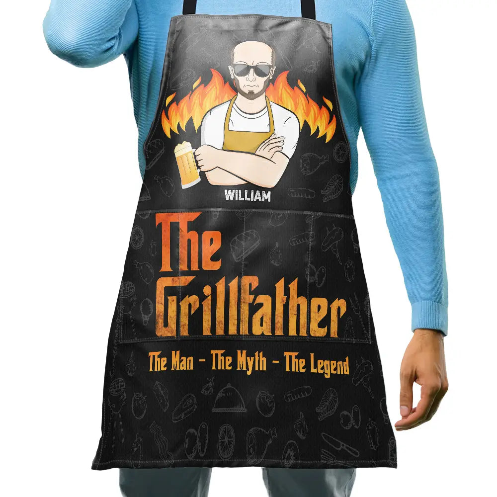 The Grillfather The Man The Myth The Legend - Personalized Father's Apron