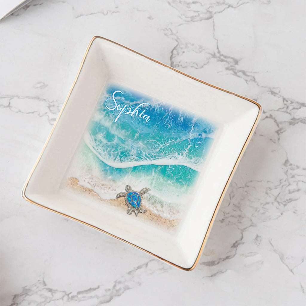 Turtles Ocean Lover - Personalized Turtle Jewelry Dish
