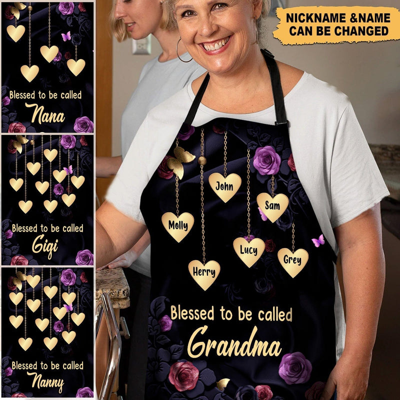 Blessed To Be Called Grandma Personalized Gift For Nana Apron
