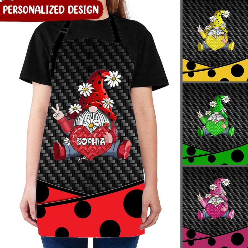 Ladybug Gnome Custom Name Apron