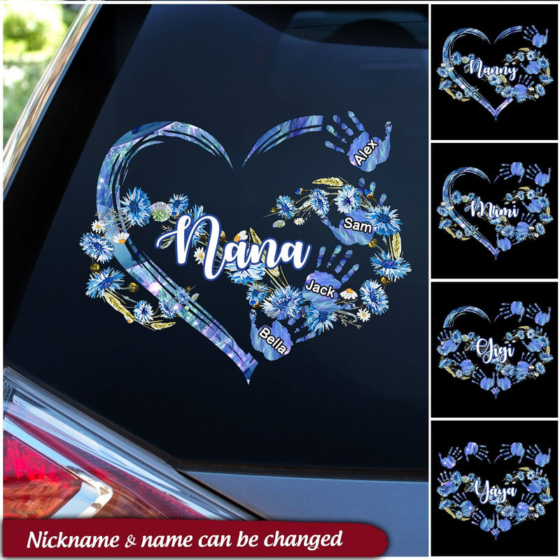 Customized Grandma Mom Heart Infinite Love Custom Nickname Names Mothers Day Familia Gift Decal