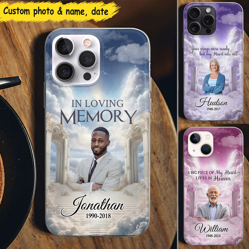 Memorial Upload Photo Heaven Gate Sky, In Loving Memory Personalized Phone Case