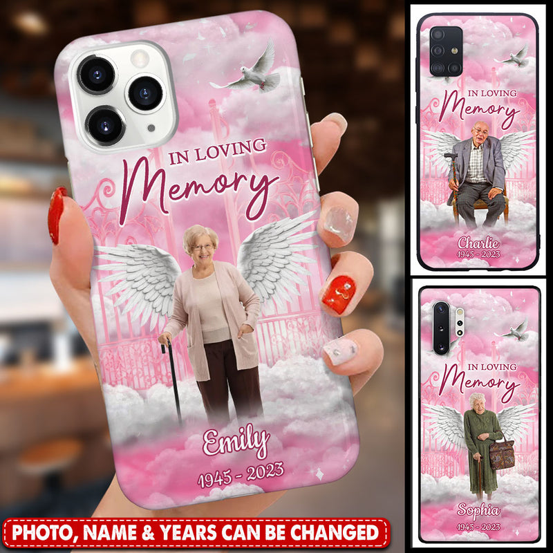 Memorial Pink Heaven Gate Upload Photo, In Loving Memory Personalized Phone Case