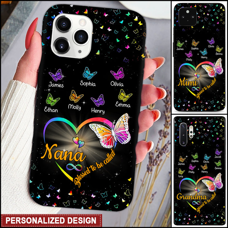 Colorful Butterfly Mom Grandma Nana Mimi Gigi Auntie Personalized Phone Case