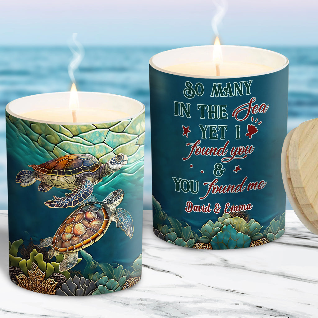 Colorful Turtle - Personalized Turtle Lover Scented Candle With Wooden Lid