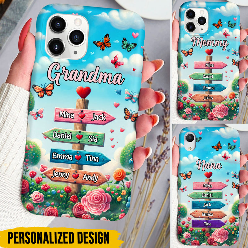 Grandma Spring Garden Signpost Personalized Phone Case