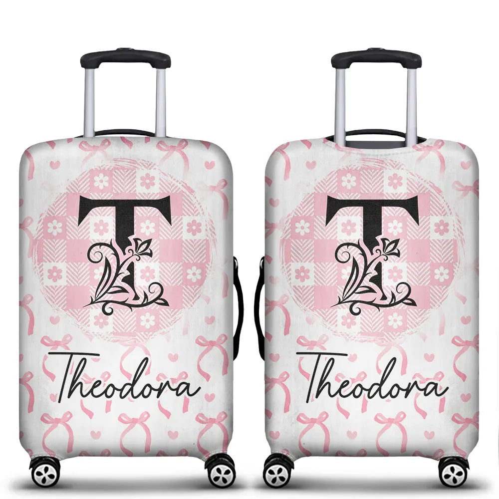 Ribbon Custom Name Coquette - Personalized Luggage Cover