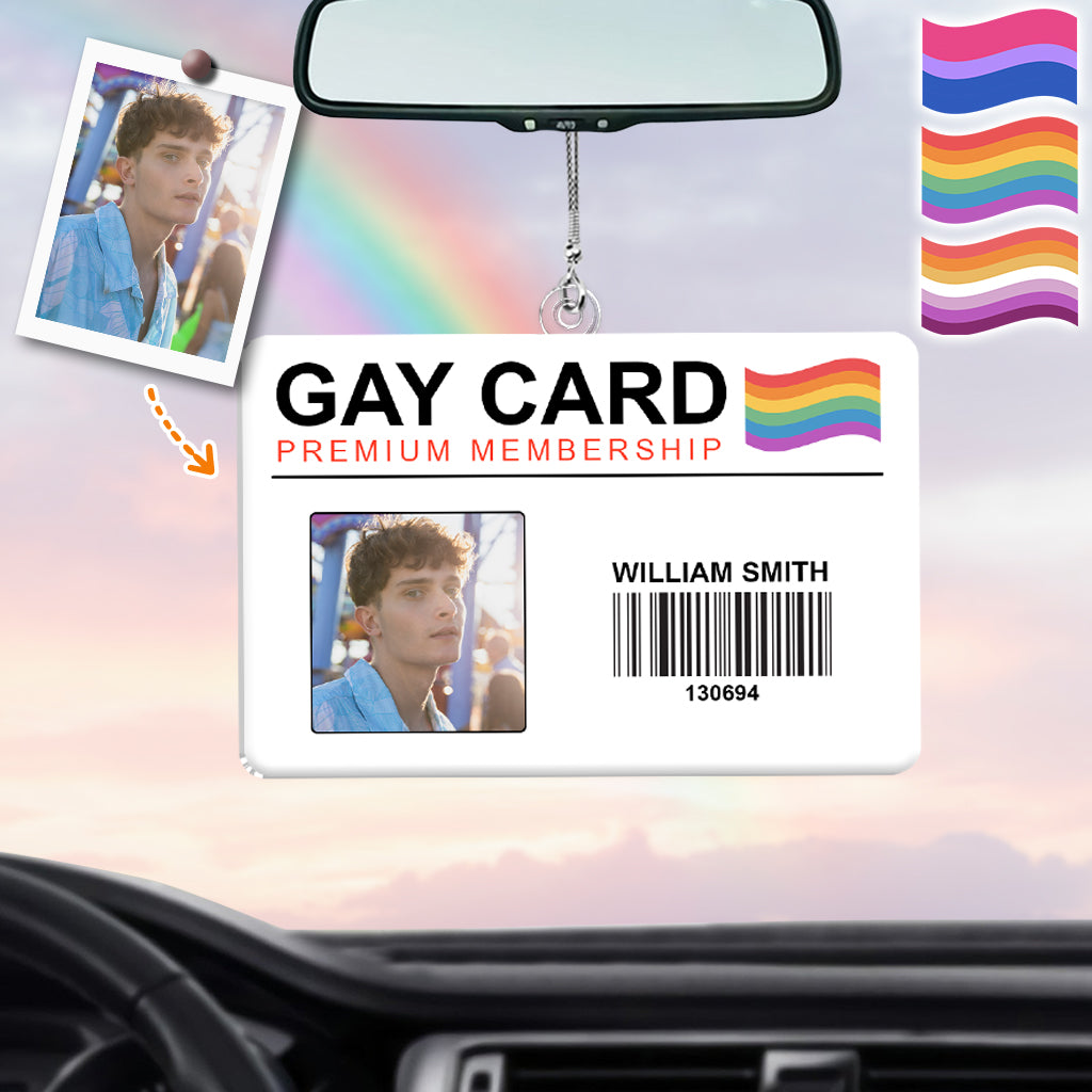 Premium Lifetime Membership Gay Card - Personalized Lgbt Support Acrylic Car Hanger