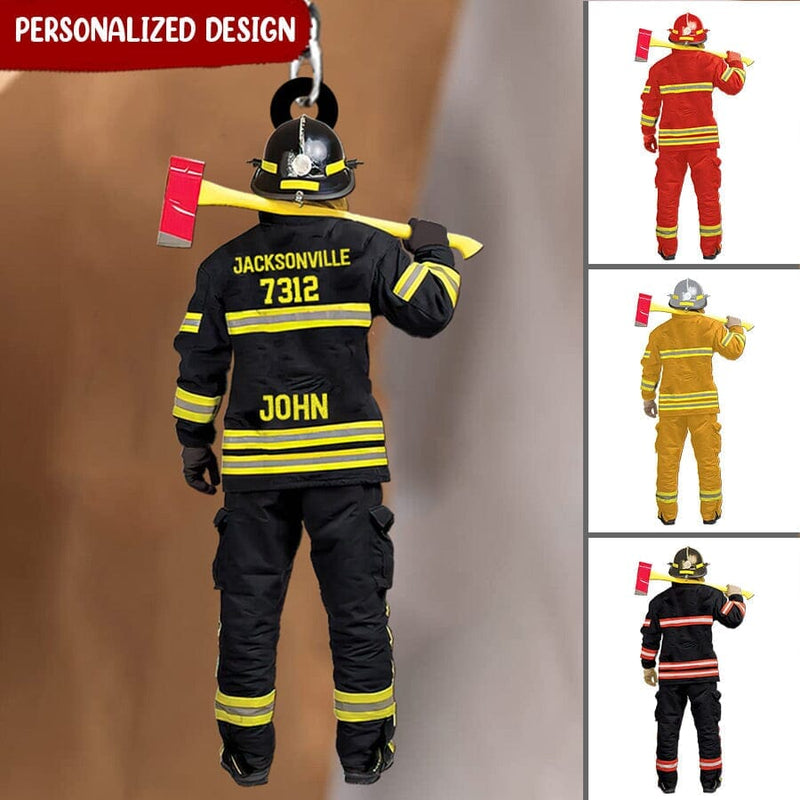 Firefighter Department Personalized Keychain