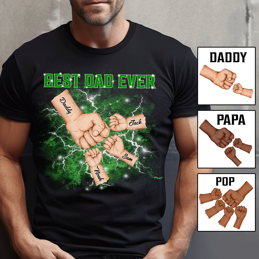 Discover Bootleg Father & Kids Fist Bump - Personalized Father T-shirt