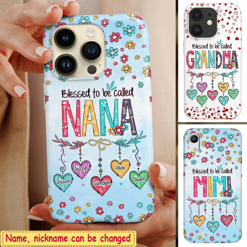 Blessed To Be Called Nana Grandma Mimi Colorful Flower Personalized Phone Case