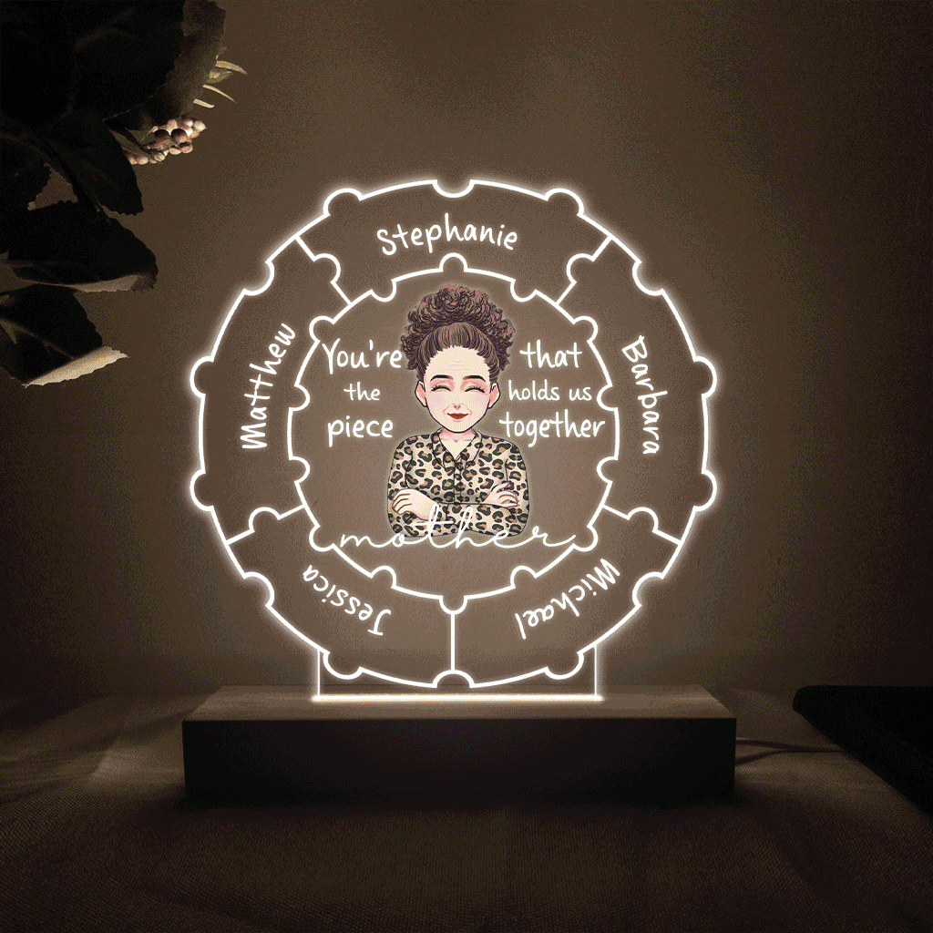 Discover Mom Qualities - Gift for mom, grandma, wife - Personalized Shaped Plaque Light Base