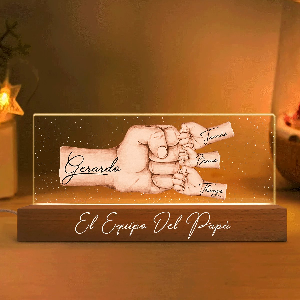 Discover El Equipo Del Papá ¡Feliz Día del Padre! - Personalized Father Custom LED Night Light