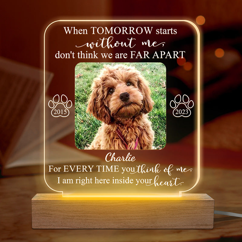 Custom Photo I'm Right Here Inside Your Heart - Memorial Personalized Shaped 3d Led Light