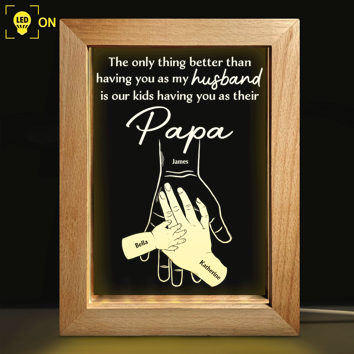Having You As A Husband - Personalized Husband Father Frame Lamp