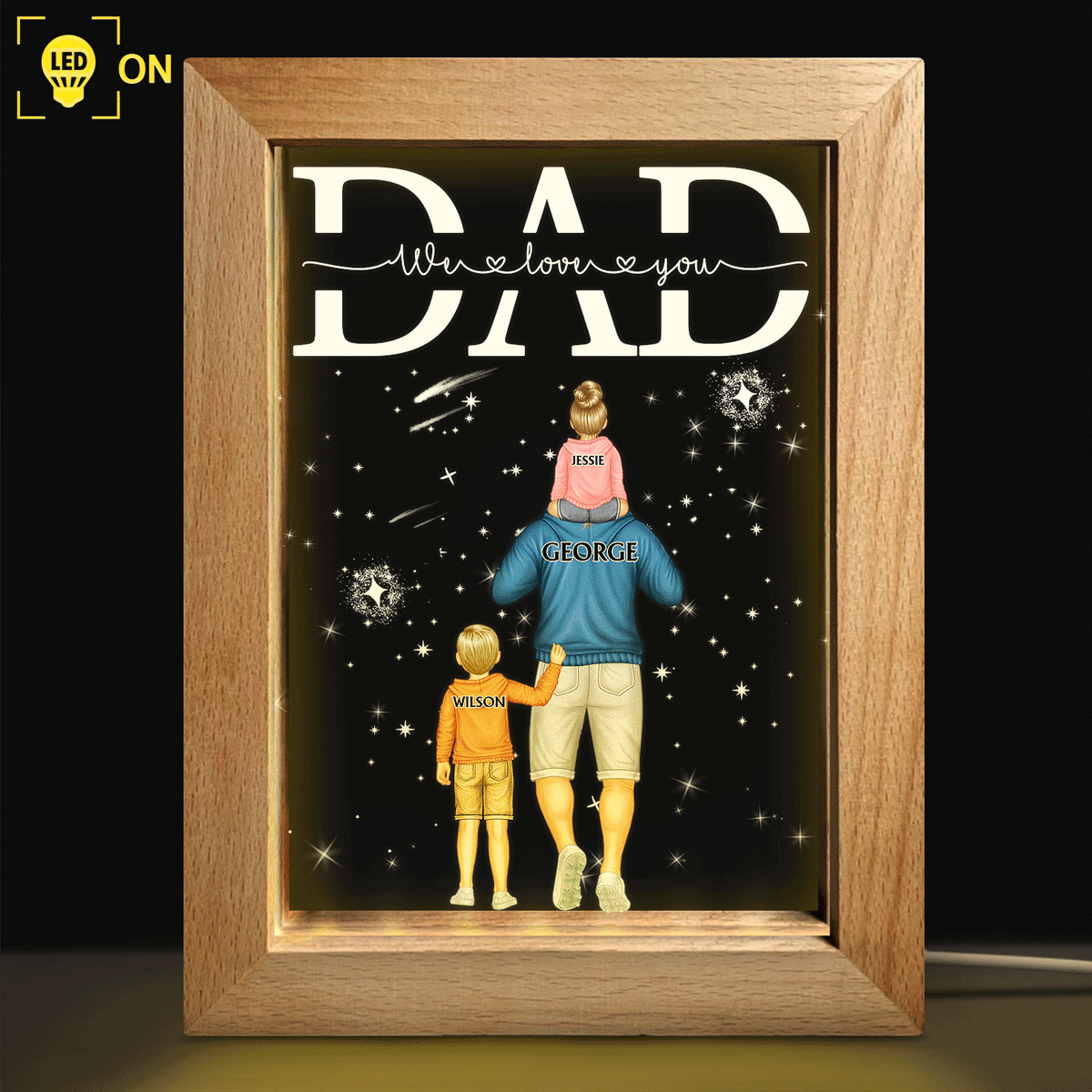 Dad We Love You - Personalized Father's Gift Frame Lamp