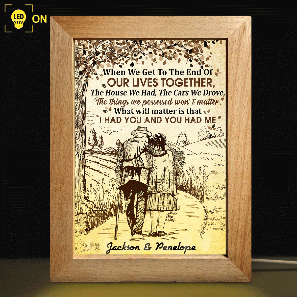 When We Get To The End - Anniversary Gift For Old Couple - Personalized Frame Lamp