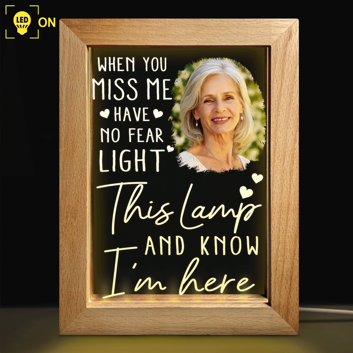 Custom Photo When You Miss Me - Memorial Gift For Family, Friends Frame Lamp
