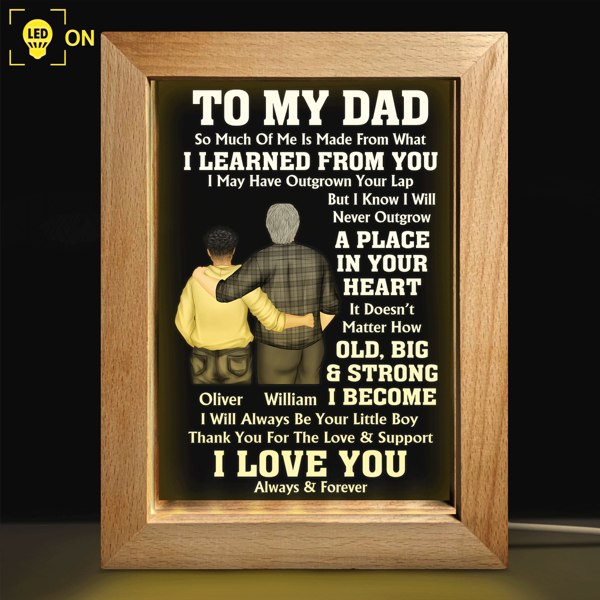 So Much Of Me - Gift For Dad, Father, Grandpa - Personalized Frame Lamp
