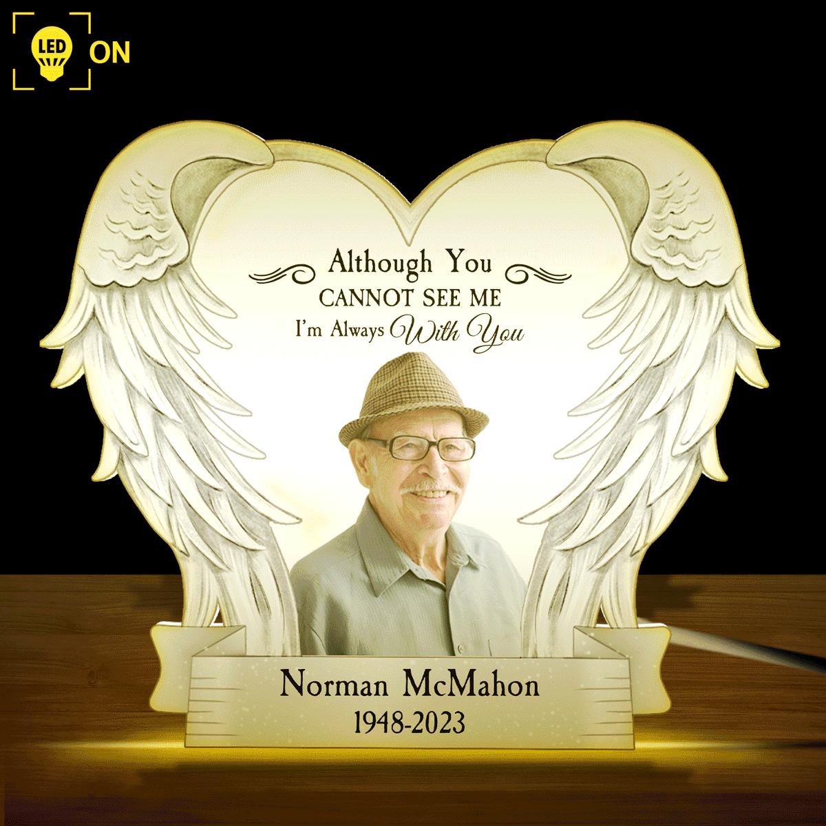 Custom Photo I'm Always With You - Memorial Gift For Family, Friends - Personalized Shaped Photo Light Box