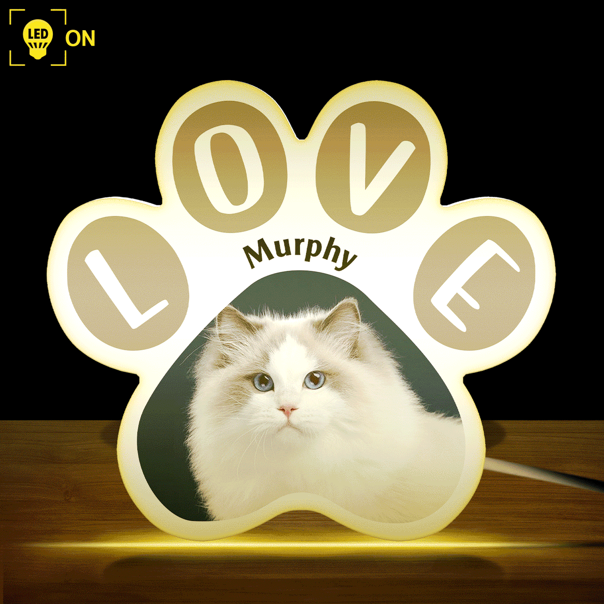 Custom Photo Lovely Pet Face - Gift For Pet Lovers - Personalized Shaped Photo Light Box