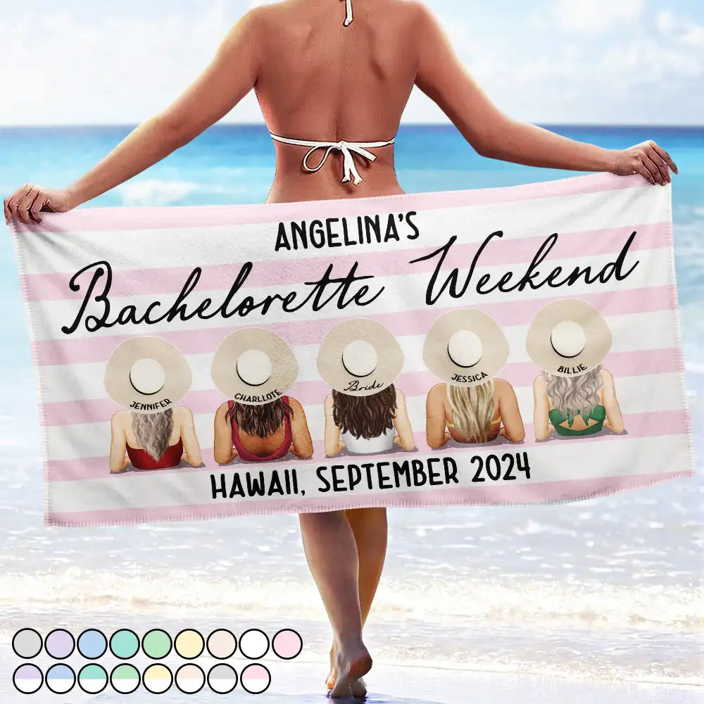 Bachelorette Weekend Custom Bride And Bridesmaid Personalized Beach Towel