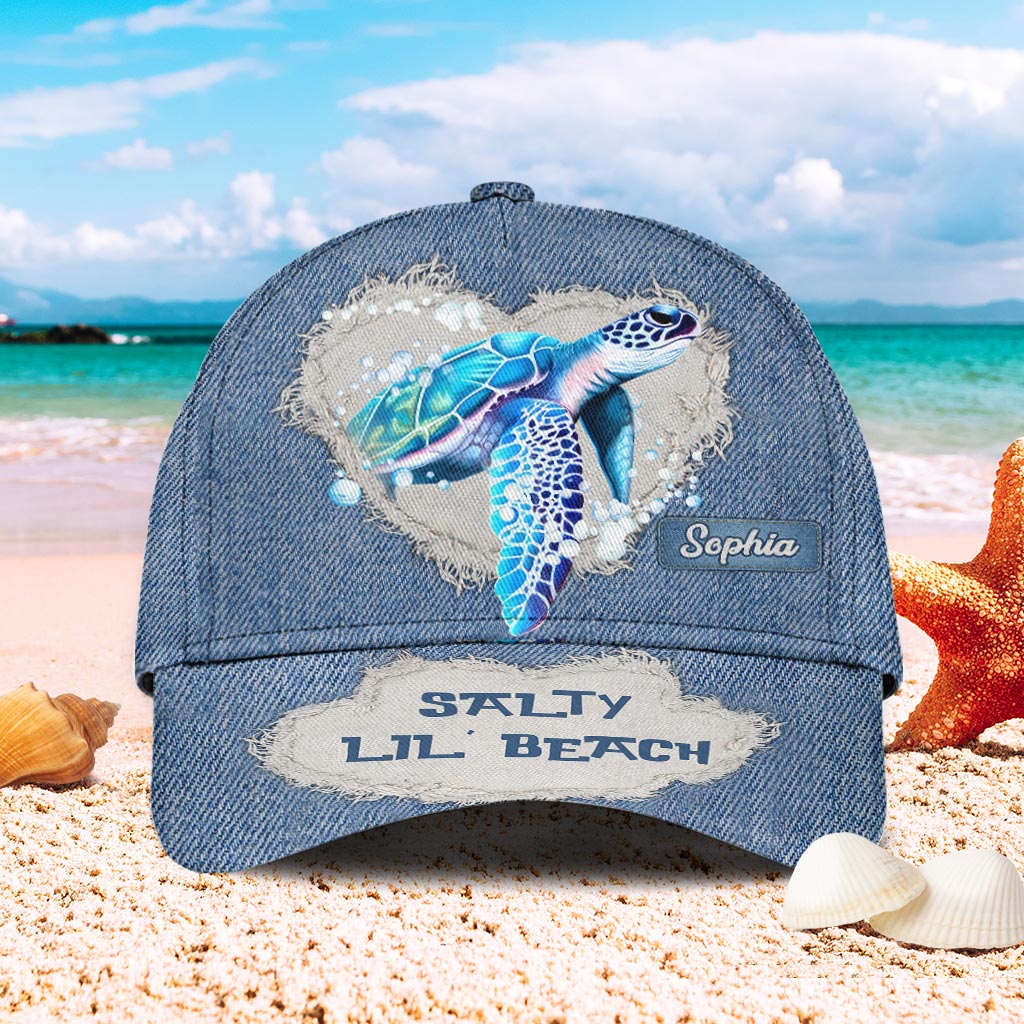 Salty Lil Beach - Personalized Turtle 3d Classic Cap