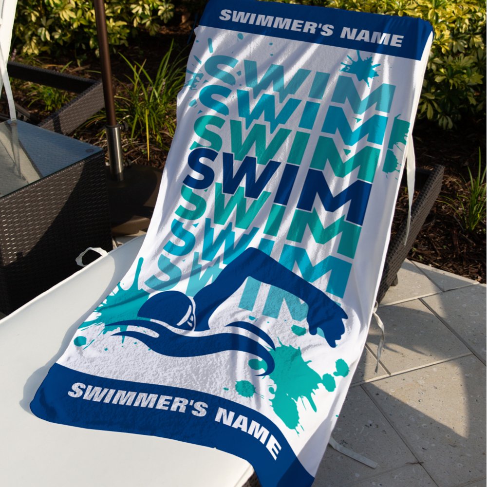Custom Swim Team Towel Swim Athlete's Personalized Beach Towel