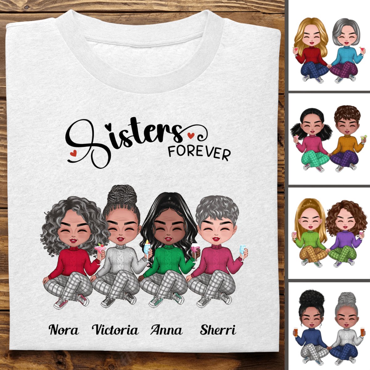 Sisters - Sisters Forever - Personalized T-shirt