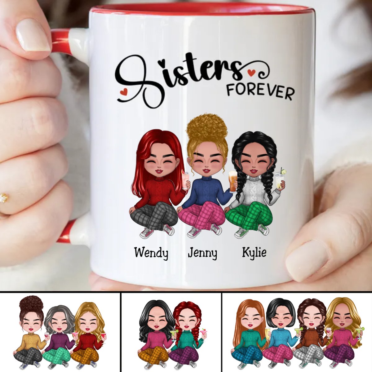Sisters - Sisters Forever - Personalized Accent Mug
